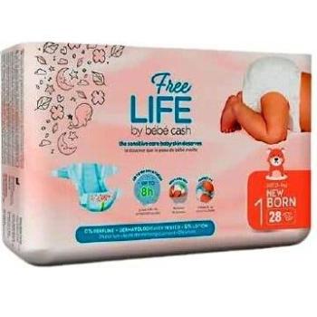 FREELIFE BEBECASH PAÑALES PARA RECIÉN NACIDO TALLA 1 (2-4 KG) 28 UNIDADES