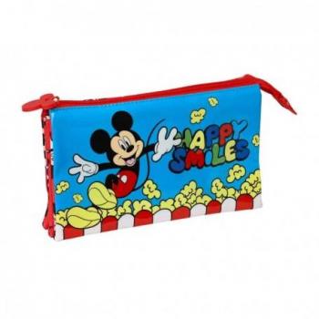 Estuche Portatodo Triple Mickey Mouse Happy Smiles 22x3x12cm