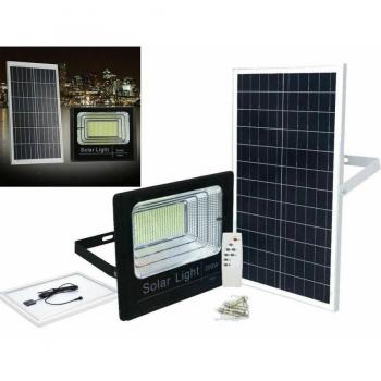 Faro LED Solar de 200W para Exterior con Sensor Crepuscular y Control Remoto