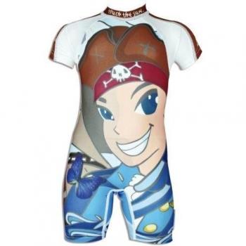4BB2 Traje de baño UV niños una pieza - pirata D, talla 4-6