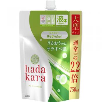 LION Hadakara Silky Feel Foam Body Soap Refill - 750ml
