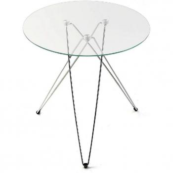Versa 18790430 - Mesa auxiliar redonda en cristal, color transparente