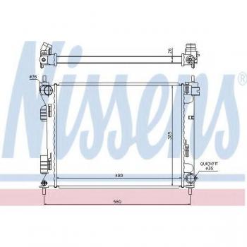 Radiador NISSENS 67611 para refrigeración del motor, compatible con múltiples modelos de vehículos, fabricado en aluminio y plástico, con alta eficiencia térmica, diseño optimizado para un flujo de aire mejorado y resistencia a la corrosión