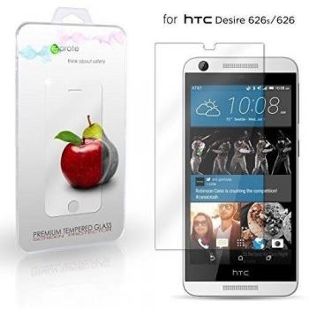 HTC Desire 626 / 626s Cristal Protector de pantalla, eProte® Vidrio Templado para HTC 626 / 626s / Dual sim, 5.0 pulgadas - Dureza del vidrio 9H, Anti-golpe, Anti-rayado, Revestimiento oleofóbico, anti-huellas dactilares, Fácil de limpiar, Transparenci