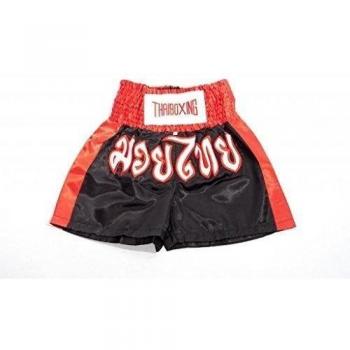 Lofbaz Muay Thai Boxing Pantalones cortos Negro & Rojo 2XL
