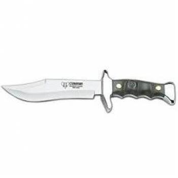 Cuchillo de monte Cudeman 204-V con mango de ABS verde y hoja de 13,5 cm.