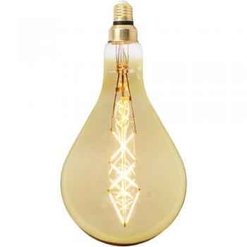 Bombilla Edison grande PS52 A160 bombilla regulable 6 W de filamentos LED ámbar color E27 Base 220 V Bombilla de luz decorativa