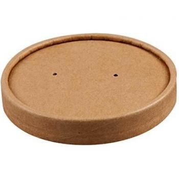 Tapas Reciclables de Kraft para Cuencos de Sopa Microondables 225ml y 350ml - Lote de 500