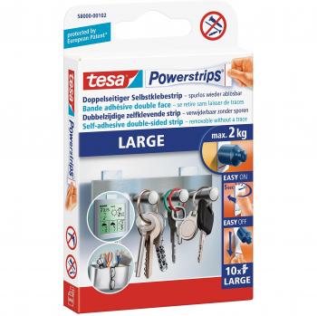 Powerstrips Grande - Tiras Adhesivas Doble Cara Ideales para Superficies Planas y Lisas - Para Objetos de hasta 2 kg
