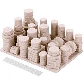 Hocerlu Fieltro Adhesivo, 181 Piezas Almohadillas Para Muebles Premium - 8 Tamaños 161 Piezas de Almohadilla de Fieltro Para Sillas