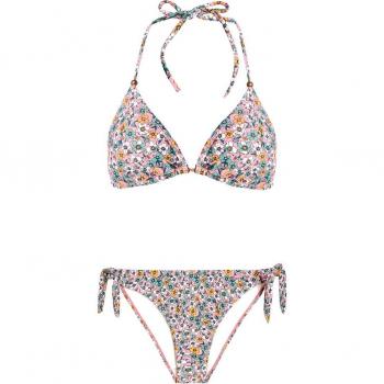 Bikini de mujer Prtsauger Protest con estampado colorido, sujetador tipo triángulo ajustable, braguitas de corte clásico, material suave y elástico, secado rápido y diseño moderno