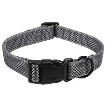 Collar Reflectante para Perros Color Gris Talla L (20 a 35 kg) 2.5 x 45-70 cm
