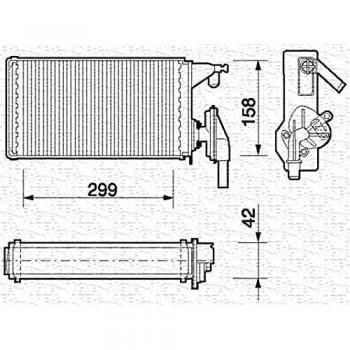 Radiador de calefacción MAGNETI MARELLI 350218063000 para FIAT Ducato, CITROËN Jumper, Relay, Dispatch y PEUGEOT Boxer