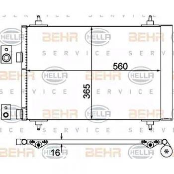 BEHR HELLA SERVICE 8FC 351 300-674  Condensador, aire acondicionado
