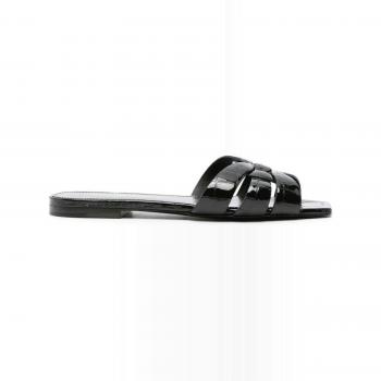 Saint Laurent Women's Nu Pieds Tribute 05 Leather Sandals in Black | Size 35 | 572761AACSS1000
