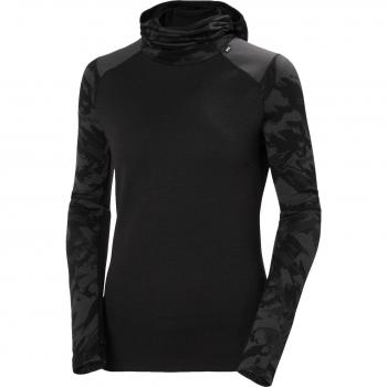 Helly Hansen Women's Lifa Merino Midweight Thermal Long Sleeve Hoodie Black XS