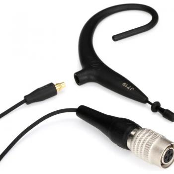 Audio-Technica BP893xcW Black MicroSet Headset Microphone with cW Connector for Transmitter, -38 dB Sensitivity