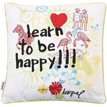 Desigual Living Cojin, Algodón, Blanco, 45x45x1 cm