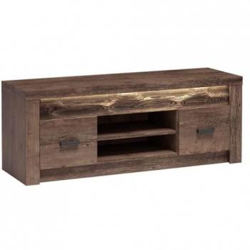 Mesa de TV Stanton C106 con 2 puertas, LED, en Fresno oscuro, 137 x 53 x 42 cm