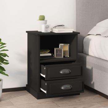 Mesitas de noche vidaXL 2 unidades 43x36x60 cm color negro, diseño moderno, ideales para dormitorio, salón o estudio, mesa auxiliar