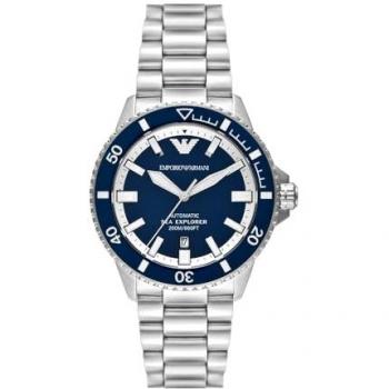 Emporio Armani Reloj de hombre AR60079 Automático de acero inoxidable plateado con función de tres manecillas y fecha