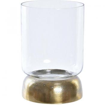 Portavelas DKD Home Decor Cristal Dorado Aluminio 14 x 14 x 21 cm