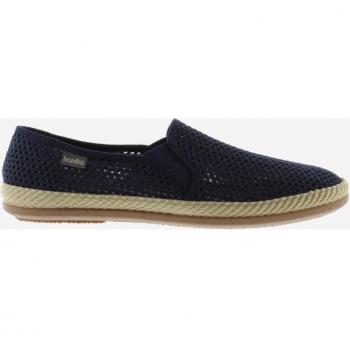 Alpargatas de hombre azules con rejilla, elásticos laterales y trenza textil
