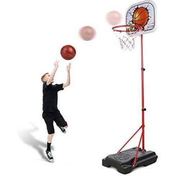 Abree Canasta Baloncesto Infantil Ajustable 170CM Canastas de Baloncesto Exterior con Soporte para Ejercicio de Niños