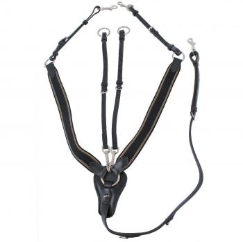 Horka Pechopetral elástico, negro/plata, Pony
