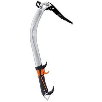 Petzl Quark Ice Axe with Hammer U019BA00 - Silver, 50 cm Length, Reverse Curve Pick Shape