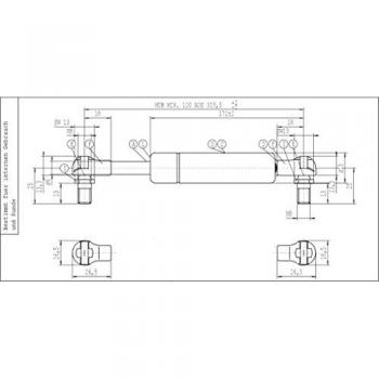 Amortiguador del capó STABILUS 5031DG - Muelle neumático de gas, resorte de gas, compatible con vehículos Neoplan, alta resistencia y durabilidad, fácil instalación