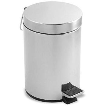 Metaltex Cubo Pedal Redondo INOX. 12 LTS, Negro, 12 l