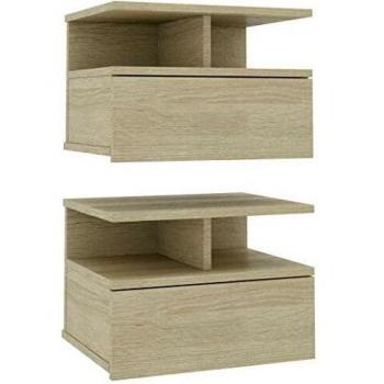 Floating Nightstands 2 pcs Sonoma Oak 40x31x27cm Engineered Wood
