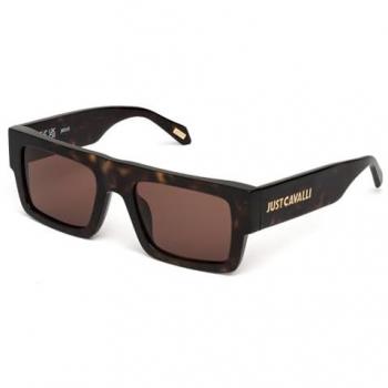 Just Cavalli Stylish Sunglasses SJC103 - Black Unisex with Brown Lenses, Size 53 MM