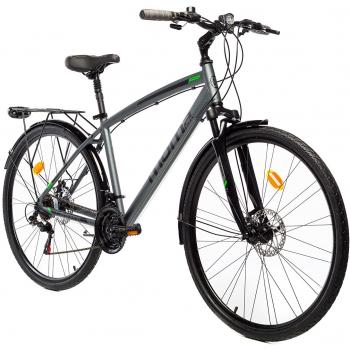 Moma Bikes Bicicleta Trekking / Paseo TREKKING PRO M 28, Alu, SHIMANO 21V, Susp. Delant.