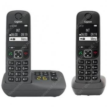 Teléfono DECT/Analógico Gigaset AE 690 A Duo - Identificador de llamadas, Antracita, Incluir Mobilteile
