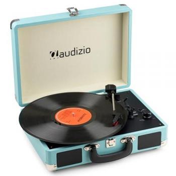 Maleta Giradiscos Audizio RP116BL Bluetooth 5.0, Altavoces Integrados, Diseño Retro Azul