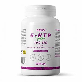 HSN 5-HTP 100mg - 120 Cápsulas Vegetales No-GMO, Veganas y Sin Gluten con Extracto de Griffonia