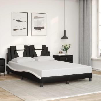 Cabecero de cama 120x200 cm en cuero sintético blanco y negro