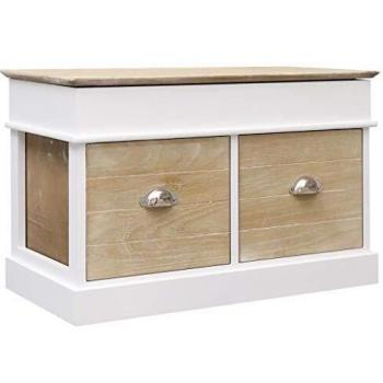 vidaXL Banco de recibidor de madera de Paulownia 70x35x45 cm