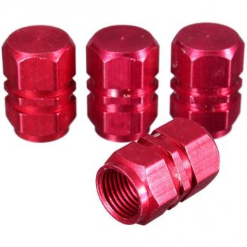 ADATECH 4pcs Tapones para ruedas Válvula Neumático para Coche, Camión, Moto, Bici color ROJO
