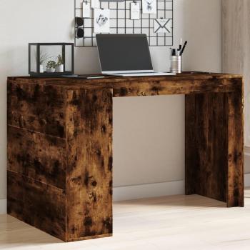 Escritorio de Madera de Ingeniería Roble Ahumado 123,5x73,5x75 cm Marrón