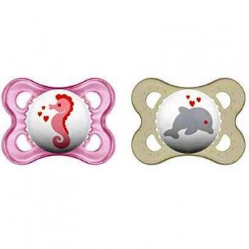 Mam Babyartikel 66542422 - Lot de 2 chupetes, sin BPA, 0-6 meses, colores aleatorios-Instrucciones en lengua extranjera