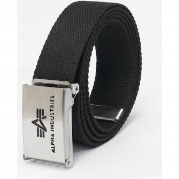 Alpha Industries Big A Black Leather Belt for Men, One Size