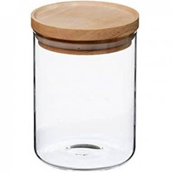 SG Secret de Gourmet Tarro de Vidrio y Madera, Cierre hermético 600ML, D. 9.7 x H. 14 cm