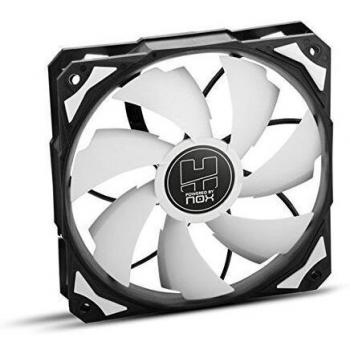 Nox Hummer H-FAN PMW -NXHUMMERF120PMW- Ventilador para Caja PC 120mm, funcion PMW, 7 aspas, rodamientos hidráulicos, diseño silencioso optimizado, esquinas soporte goma, color blanco - negro