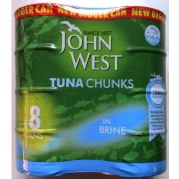Trozos de atún John West en Salmuera - 8 x 200gm