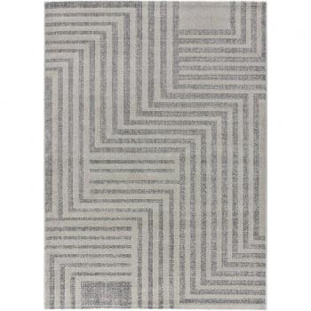 Alfombra Geométrica Rectangular Plata 80 x 150 cm New York