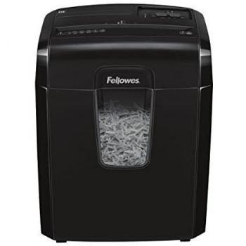 Fellowes 8C - Destructora trituradora de papel, corte en partículas, 8 hojas, negro