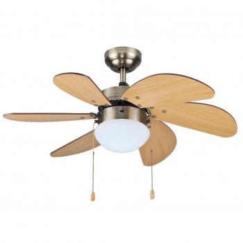 Ventilador de techo Larde 2xE27 Ø82 6 aspas DC blanco/haya/rosa/verde/azul GSC Evolution - Ventilador ideal para estancias de menos de 13m2 para techos